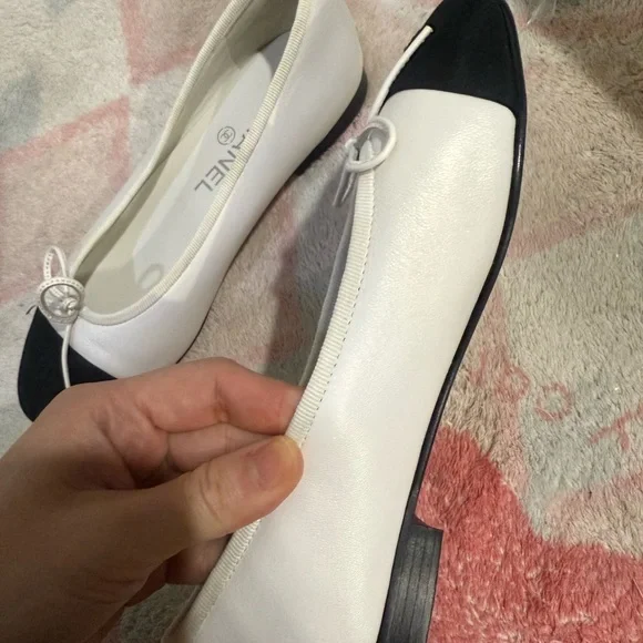 Chanel white ballet flats Authentic